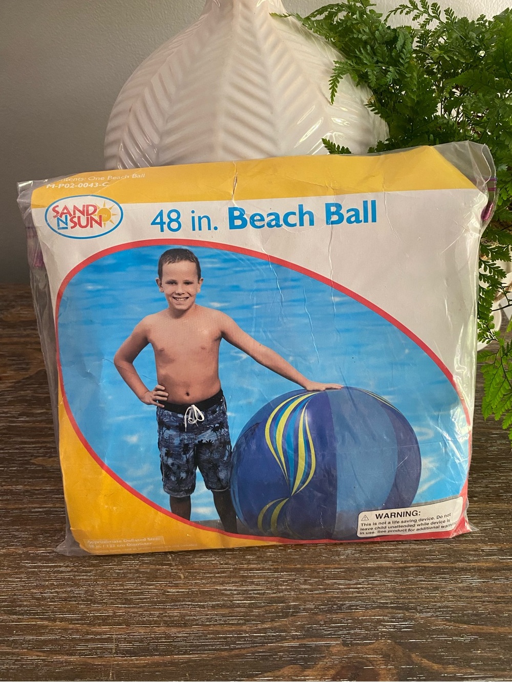 Vintage Rare‎ Sand N Sun 48" Jumbo Inflatable Pool Beach Ball M-PO2-0043-C Blue